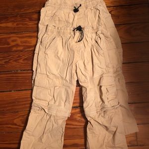 3 pairs of convertible pants kids sz 5 and 6.